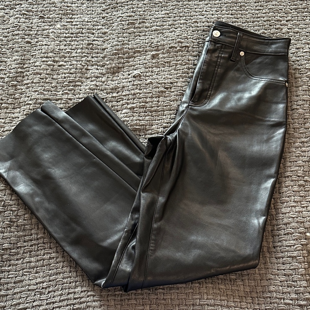 Black Faux Leather Pants